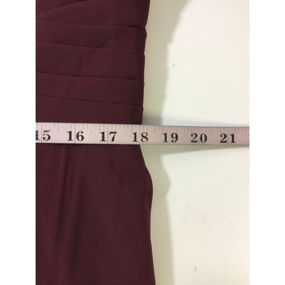 FORMAL 16W 2X plus red burgundy chiffon lace sequin party midi dress NEW B149 - Picture 5 of 6